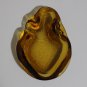 Yellow Tinted Crystal Abstract Ashtray