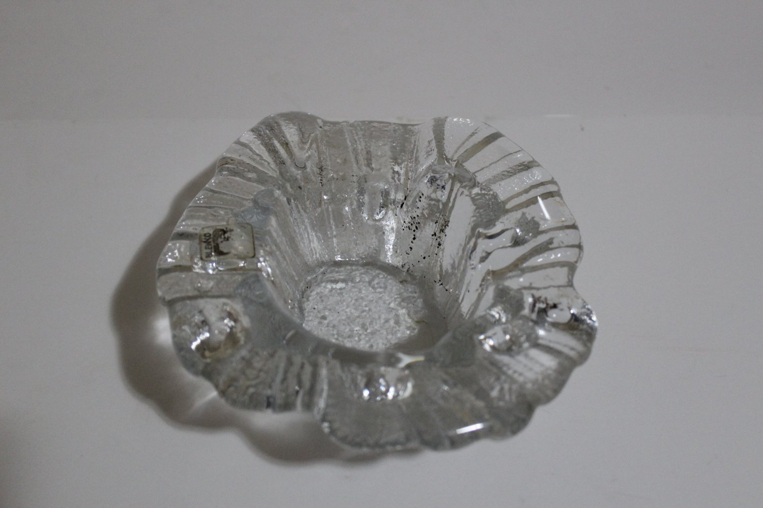 Clear Crystal Circle Raised Ashtray