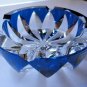 Saint-Louis Crystal Ashtray Sapphire Blue 6" diameter