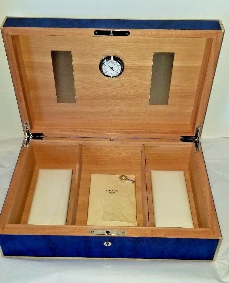 Elie Bleu Blue Madrona Burl Humidor 110 ct