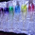Faberge Lausanne Flute Glasses Set of 6 Multi-Color