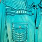 Roar Teal Signature Long  Sleeve Button Up Shirt Size Medium