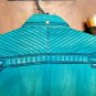 Roar Teal Signature Long Sleeve Button Up Shirt Size Medium