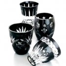 Faberge black crystal shot glasses