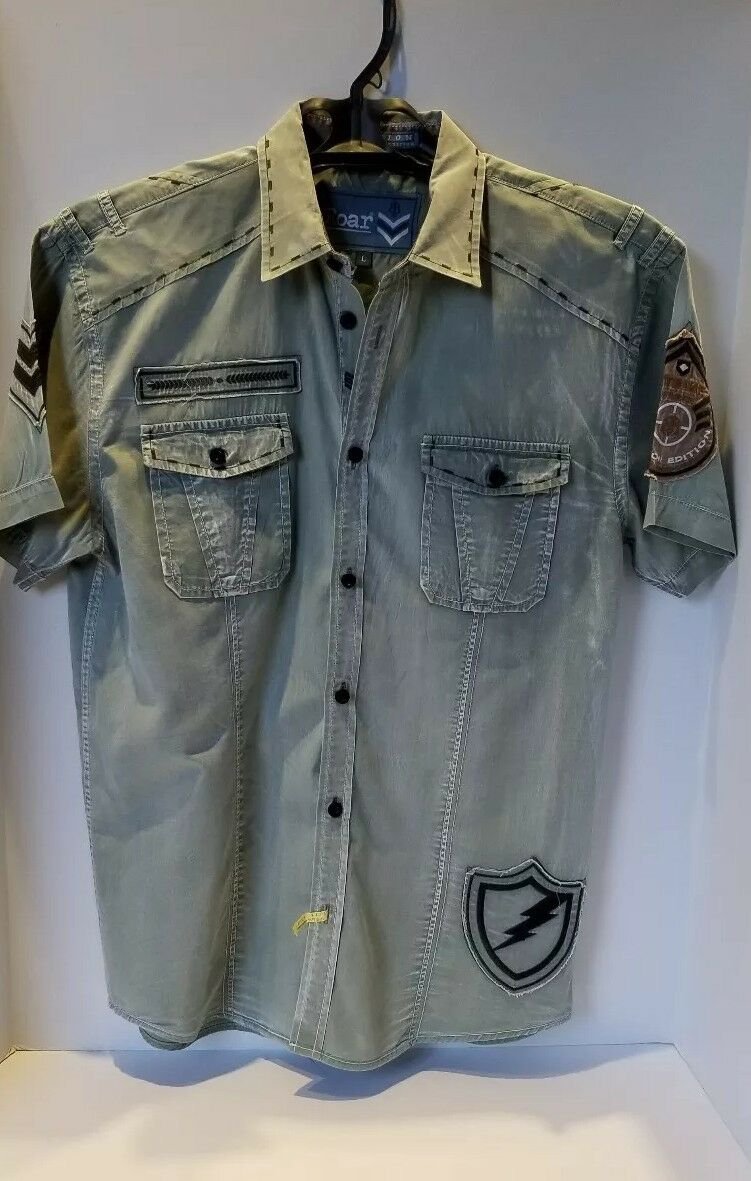 Roar Khaki Short Sleeve Shirt Large