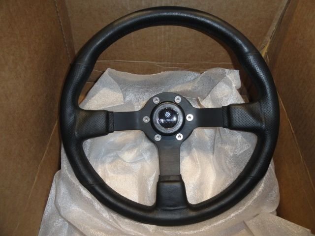 Marine Steering Wheel Black Urethane Black Spoke & Black adaptor