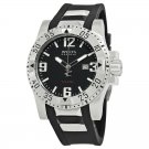Invicta Stainless Steel Reserve Excursion Black Rubber Strap 6252
