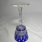 Faberge  Xenia  Blue Cut to Clear Crystal Glass Signed