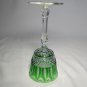 Faberge Xenia Emerald Green Cut to Clear Crystal Glass Signed