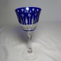Faberge  Xenia  Cobalt Blue Cut to Clear Crystal Glass Signed 7 3/8" Tall