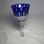 Faberge  Xenia  Cobalt Blue Cut to Clear Crystal Glass Signed 7 3/8" Tall