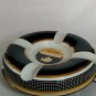 LARGE CERAMIC ASHTRAY BLACK AND WHITE