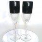 Faberge Black Crystal Flutes Diamond pattern in the original box
