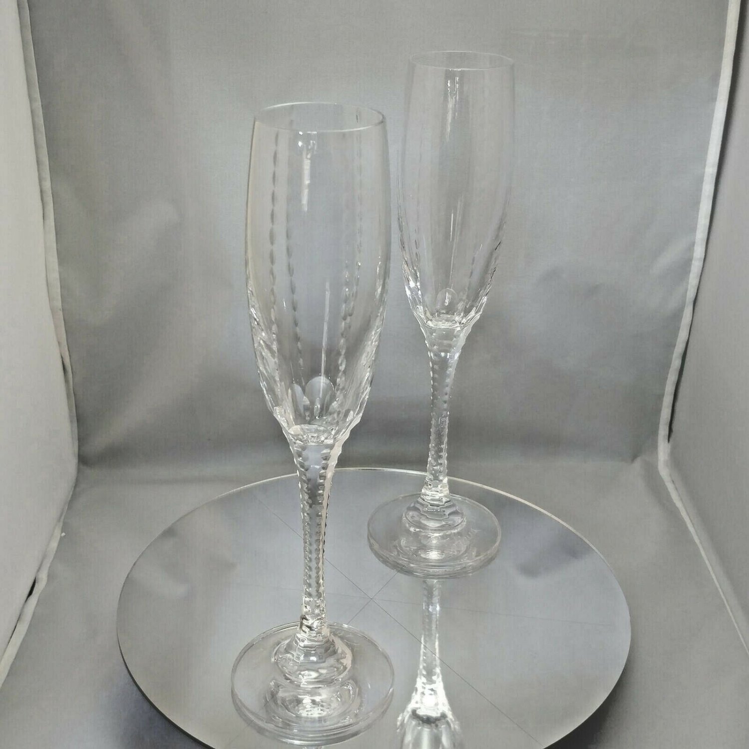 Faberge Atelier Crystal Champagne Glasses Set of 2