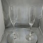 Faberge Atelier Crystal Champagne Glasses Set of 2 signed Tatiana Faberge