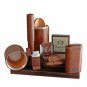 The Cylinder Desk Humidor - Antique Saddle Leather