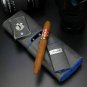 Venezia Lighter - Blue Ostrich and Gray Leather