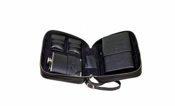 The Show Band 3 Cigar Case - Antique Saddle Leather