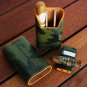 The "Show Band" 3 Cigar Case - Camouflage and Orange Leather