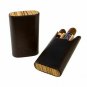 The "Show Band" 3 Cigar Case - Sunrise Black and Zebrawood (Flat Top)