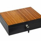 The "Airflow" Cigar Humidor - Sunrise Black and Zebrawood (60/70 Count)