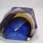 Blue & Yellow Murano Sommerso Faceted Art Glass Ashtray | Alessandro Mandruzzato