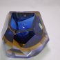 Blue & Yellow Murano Sommerso Faceted Art Glass Ashtray | Alessandro Mandruzzato