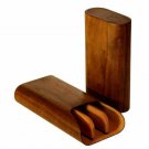 Bizard and Co. - The "Show Band" 3 Cigar Case - Curly Walnut