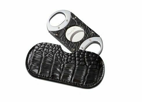 Bizard and Co. - The "Double Guillotine" Cigar Cutter - Croco Pattern Black