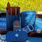 Bizard and Co. - The "Show Band" 3 Cigar Case - Indigo Croco Pattern