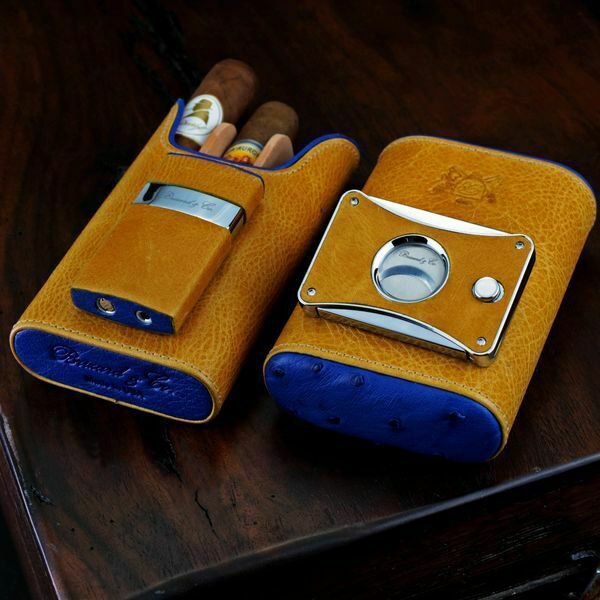 Bizard and Co. - "Elite Series 2" Cutter - Blue Ostrich and Camel Color Leather