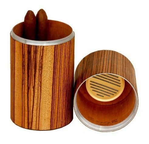 Bizard and Co. - The Cylinder Desk Humidor - Zebrawood