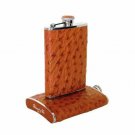 Bizard and Co. - The 8 oz Flask - Ostrich Tan