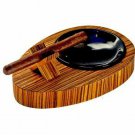 Bizard and Co. - The "Deck" Ashtray Oval (Single) - Zebrawood