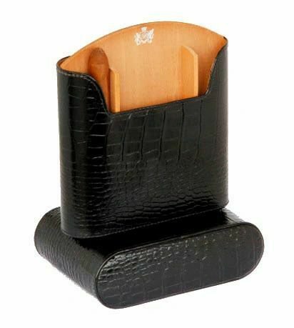 Bizard and Co. - The "Show Band" Travel Humidor - Croco Pattern Black