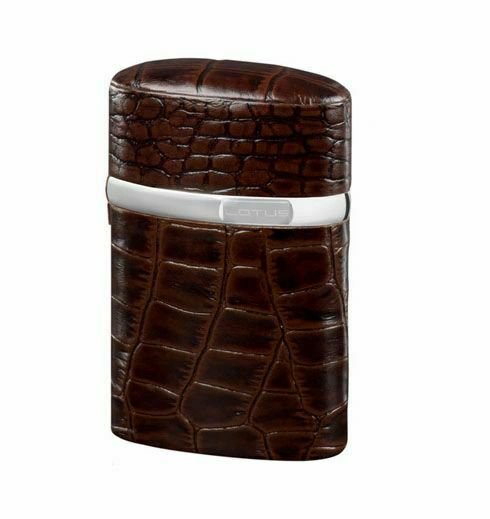 Bizard and Co. - The "Triple Jet" Table Lighter - Croco Pattern Tobacco