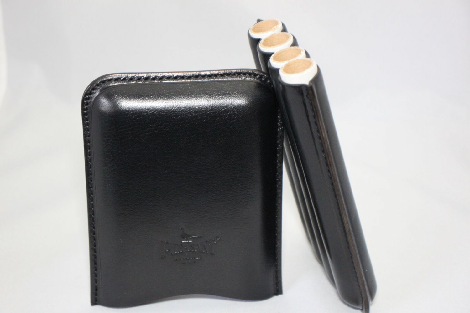 Pheasant by R.D.Gomez Cabra Black Leather Case - 4 count