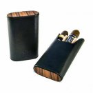 Bizard and Co. - The "Show Band" 3 Cigar Case - Sunrise Black and Rosewood