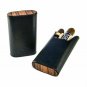 Bizard and Co. - The "Show Band" 3 Cigar Case - Sunrise Black and Rosewood