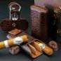 Bizard and Co. - The "Show Band" 3 Cigar Case - Croco Pattern Tobacco