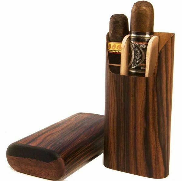 Bizard and Co. - The "Show Band" 3 Cigar Case - Macassar Ebony