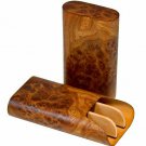 Bizard and Co. - "Show Band" 3 Cigar Case - Carpathian Burl