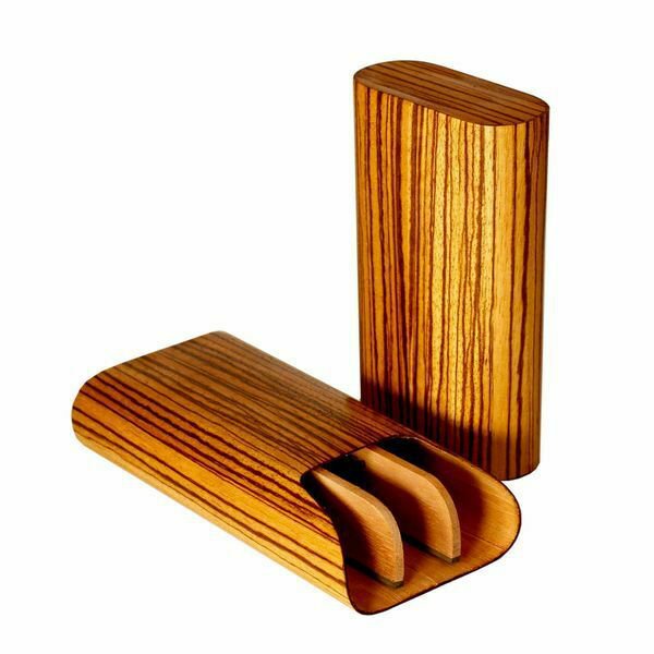 Bizard and Co. - The "Show Band" 3 Cigar Case - Zebrawood