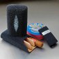 Brizard "Show Band" 3 Cigar Case, Cutter and Lighter Combo - Stingray Black USA