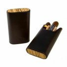 Bizard and Co. - The "Show Band" 3 Cigar Case - Sunrise Black and Zebrawood