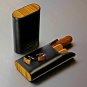 Bizard and Co. - The "Show Band" 3 Cigar Case - Sunrise Black and Zebrawood