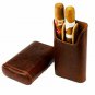 Bizard and Co. - The "Show Band" 3 Cigar Case - Antique Saddle Leather
