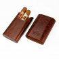 Bizard and Co. - The "Show Band" 3 Cigar Case - Antique Saddle Leather