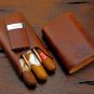 Bizard and Co. - The "Show Band" 3 Cigar Case - Antique Saddle Leather