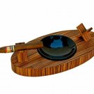 Bizard and Co. - The "Deck" Ashtray Oval (Double) - Zebrawood